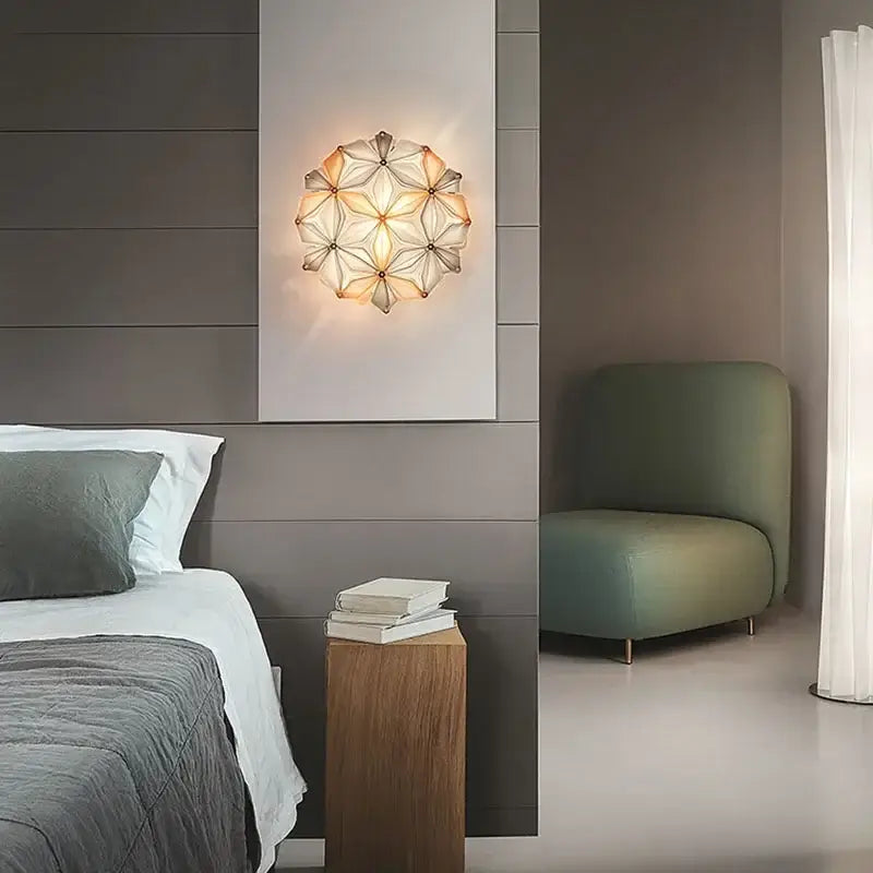 White Glass Geometric Dining Room Ceiling Light