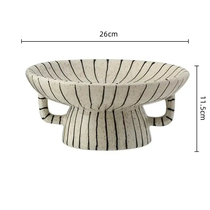 Cream Black Ceramic Vase