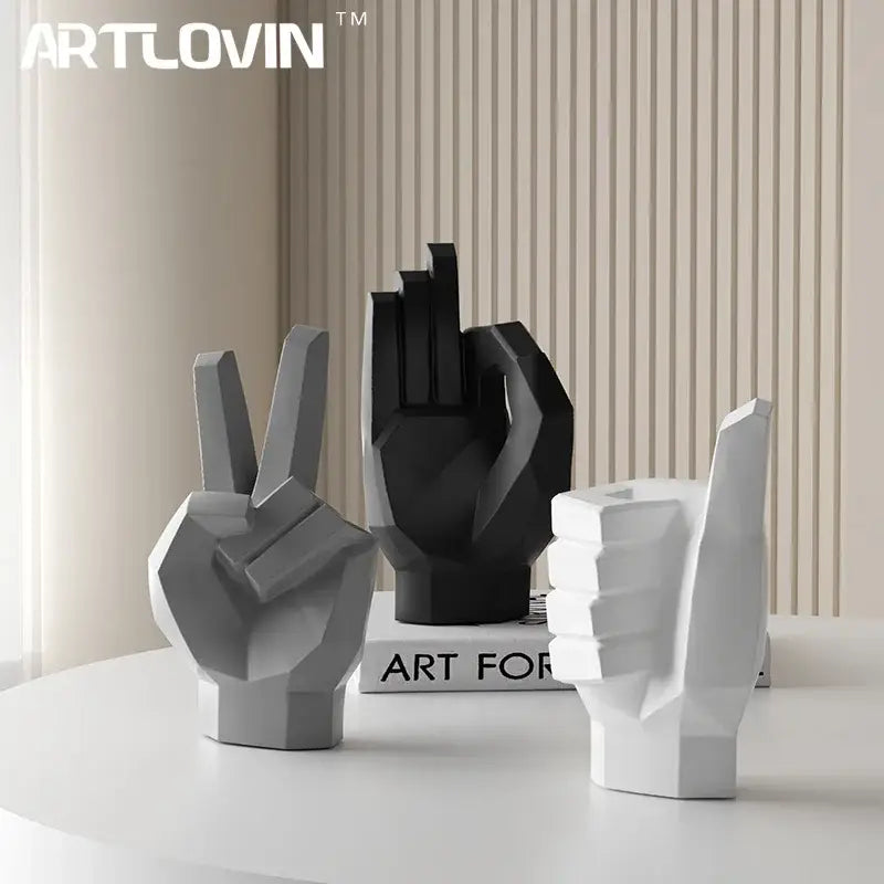 Gray Black Gesture Sculpture