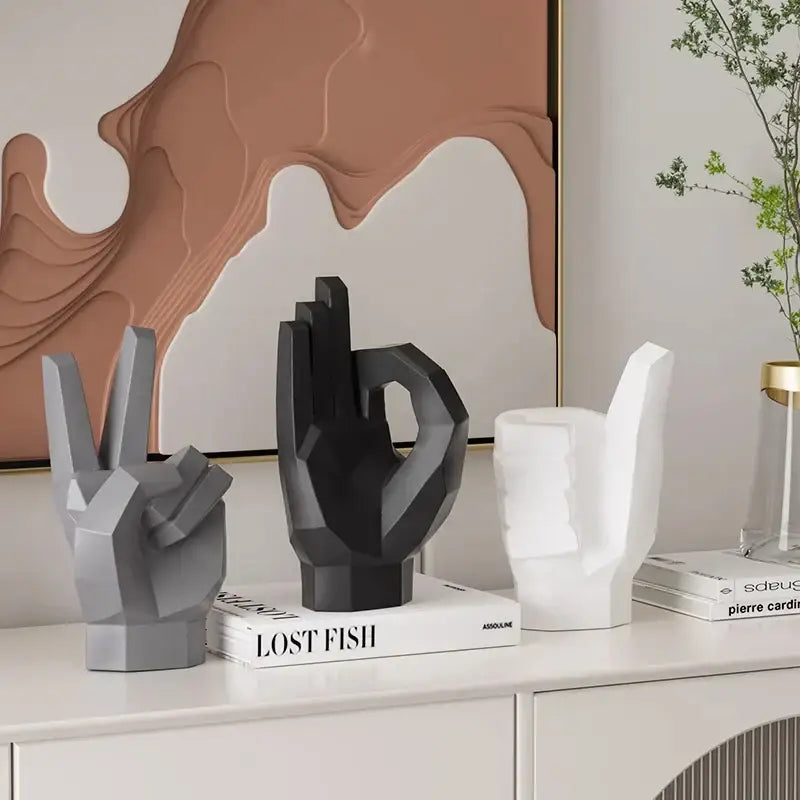 Gray Black Gesture Sculpture