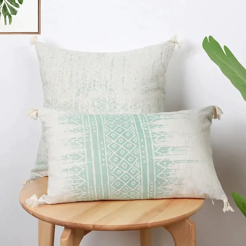 Mosaic Cotton Tassel Cushion