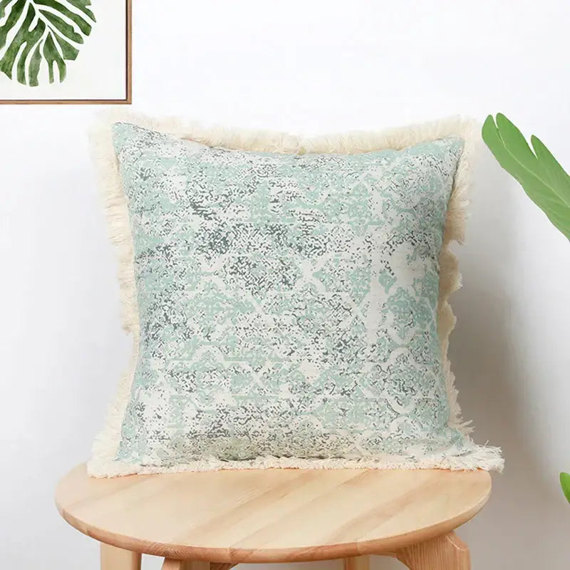 Mosaic Cotton Tassel Cushion