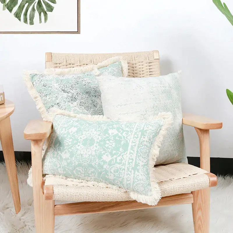 Mosaic Cotton Tassel Cushion