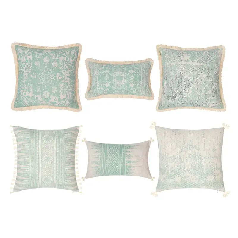 Mosaic Cotton Tassel Cushion