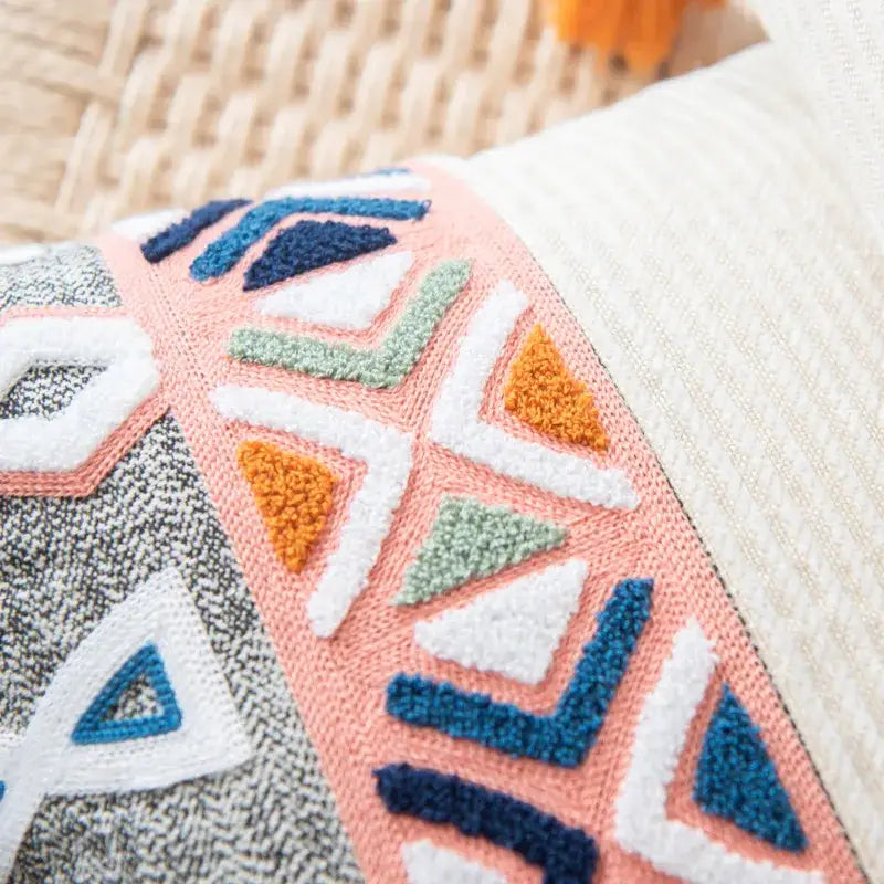 Multicolor Geometric Cushion Cover