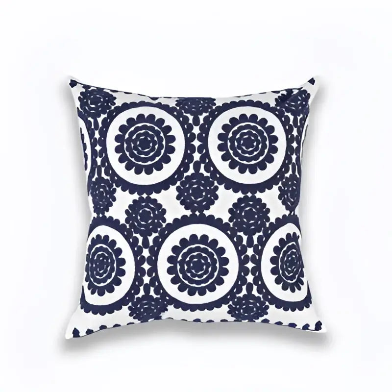 Navy Gray Geometric Cushion