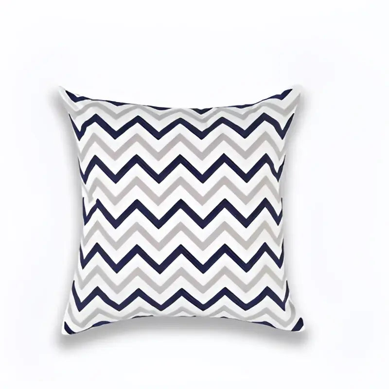 Navy Gray Geometric Cushion