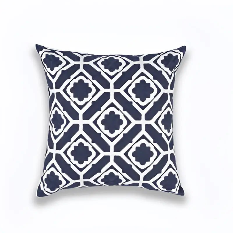 Navy Gray Geometric Cushion