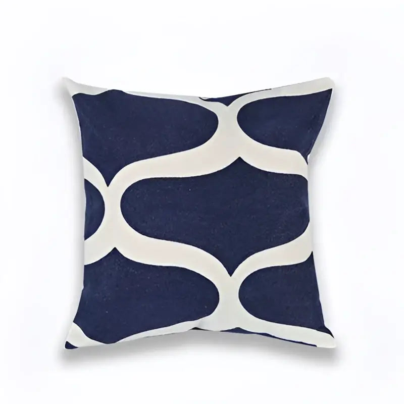 Navy Gray Geometric Cushion