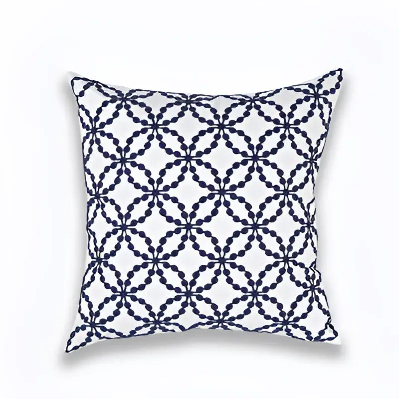Navy Gray Geometric Cushion