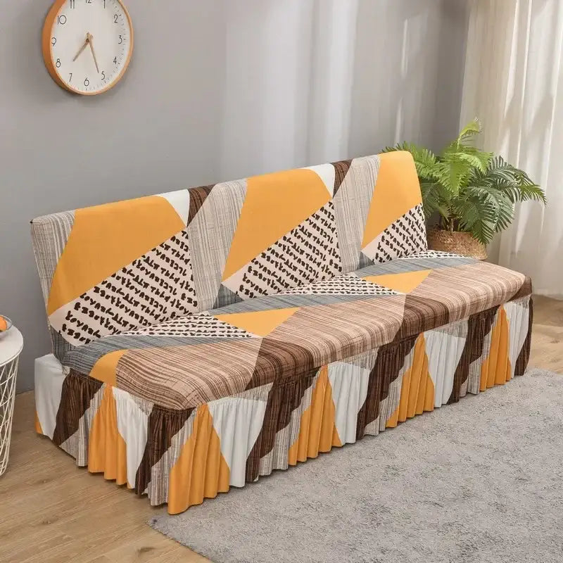 Orange Black Futon Sofa Cover
