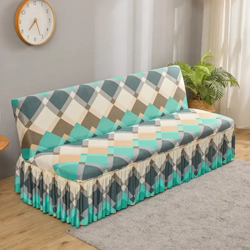 Orange Black Futon Sofa Cover