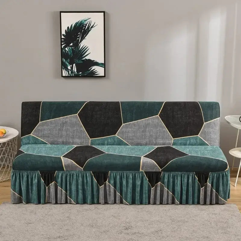 Orange Black Futon Sofa Cover