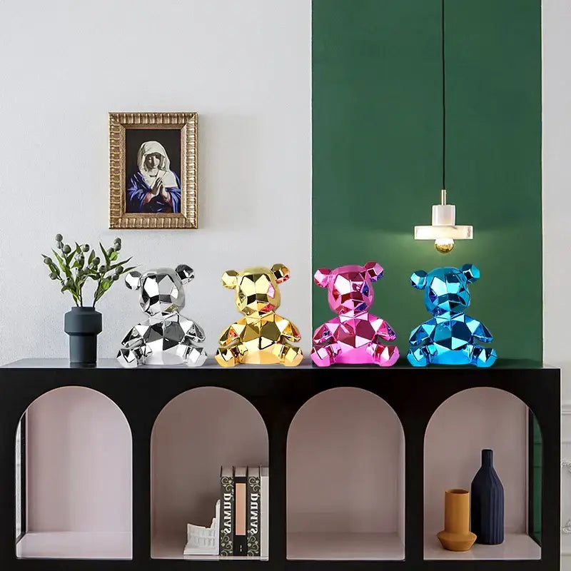 Electroplated Teddy Bear Sculpture