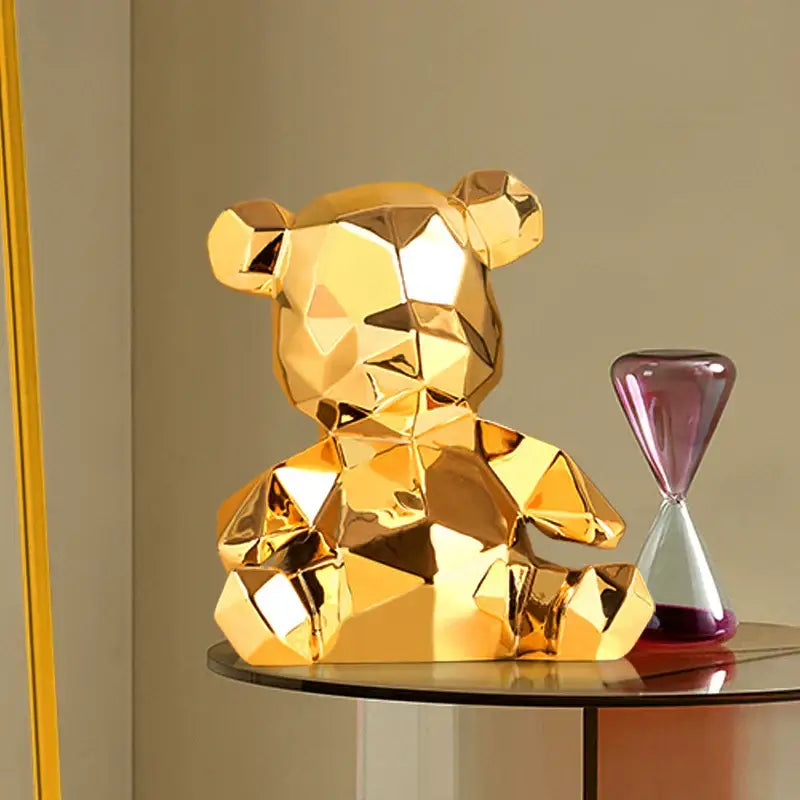 Electroplated Teddy Bear Sculpture