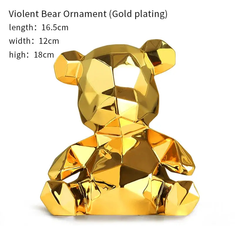 Electroplated Teddy Bear Sculpture
