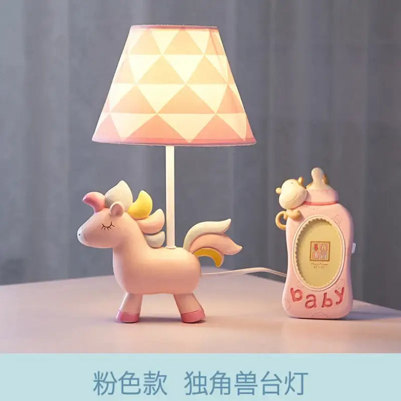 Pink Blue Unicorn Table Lamp