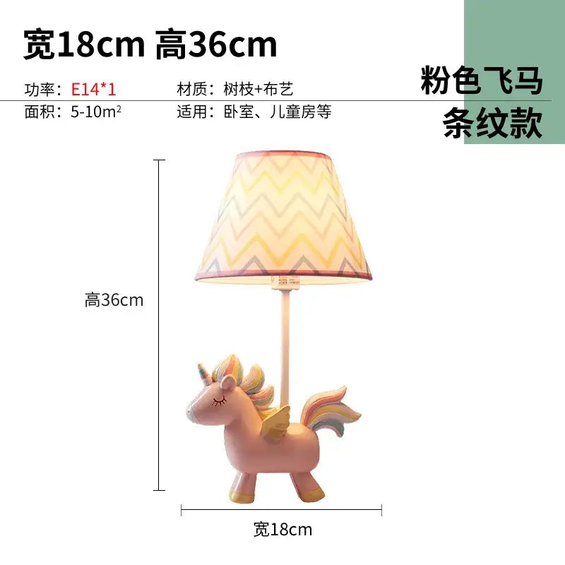 Pink Blue Unicorn Table Lamp