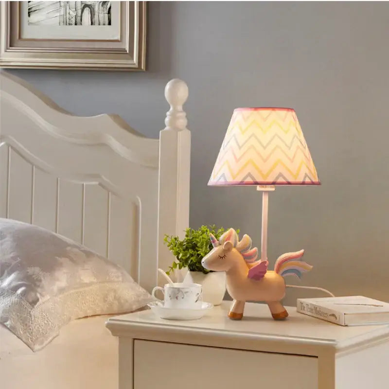 Pink Blue Unicorn Table Lamp