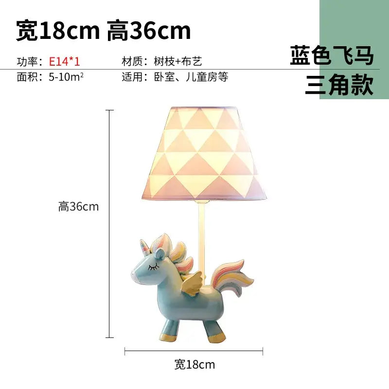 Pink Blue Unicorn Table Lamp