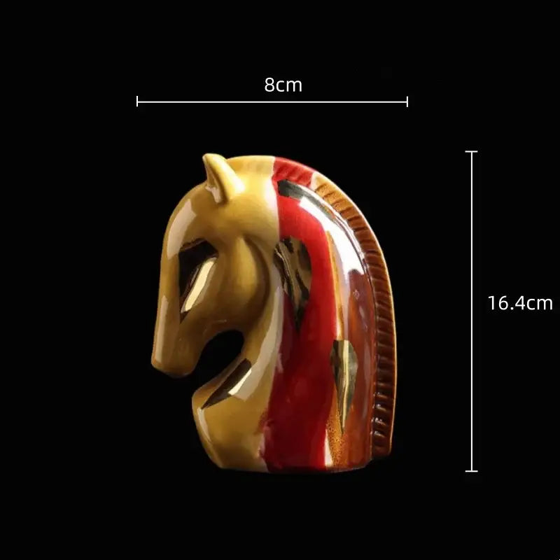 Red Ceramic Horse Vase