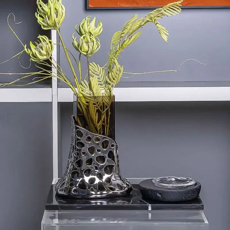Amber Glass Terrarium Vase