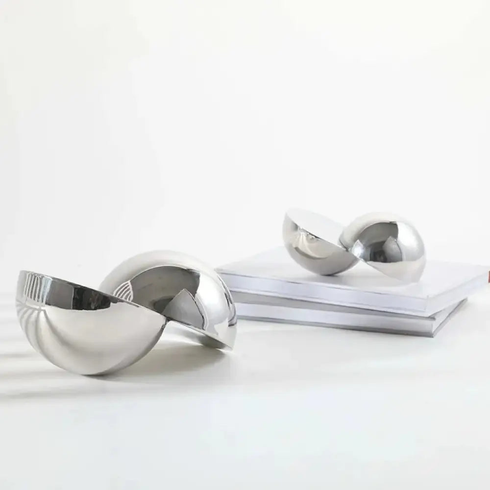 Silver Metallic Glass Sphere