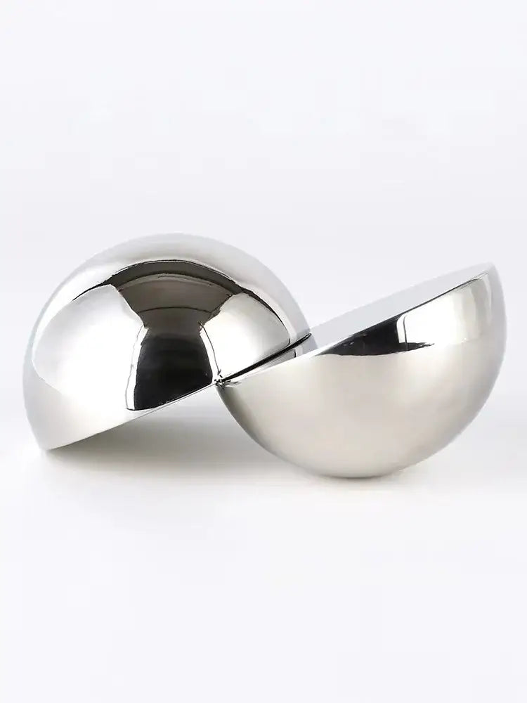 Silver Metallic Glass Sphere