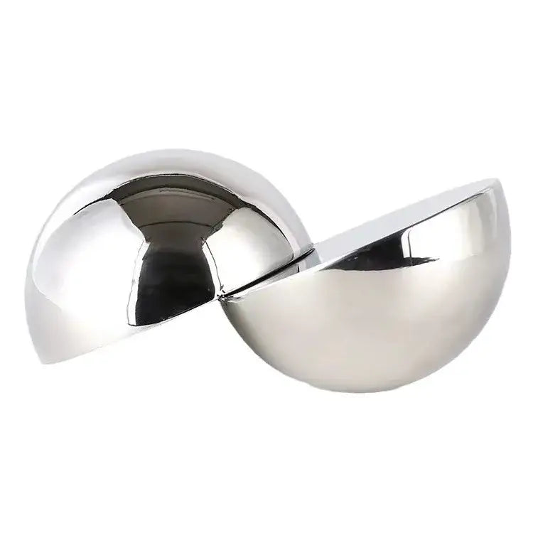 Silver Metallic Glass Sphere