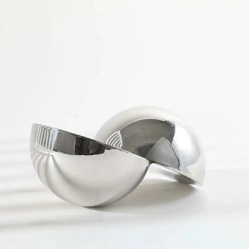 Silver Metallic Glass Sphere