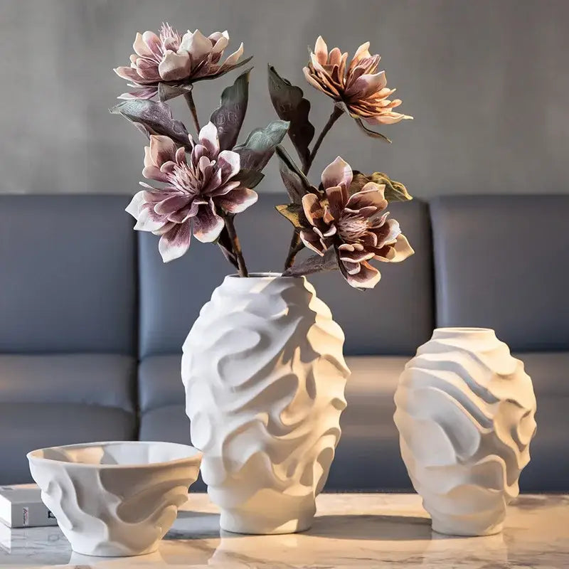 White Ceramic Spiral Platter