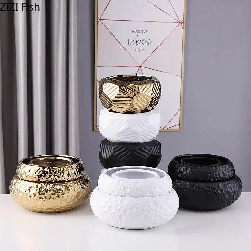 Stacked Ceramic Vase Trio
