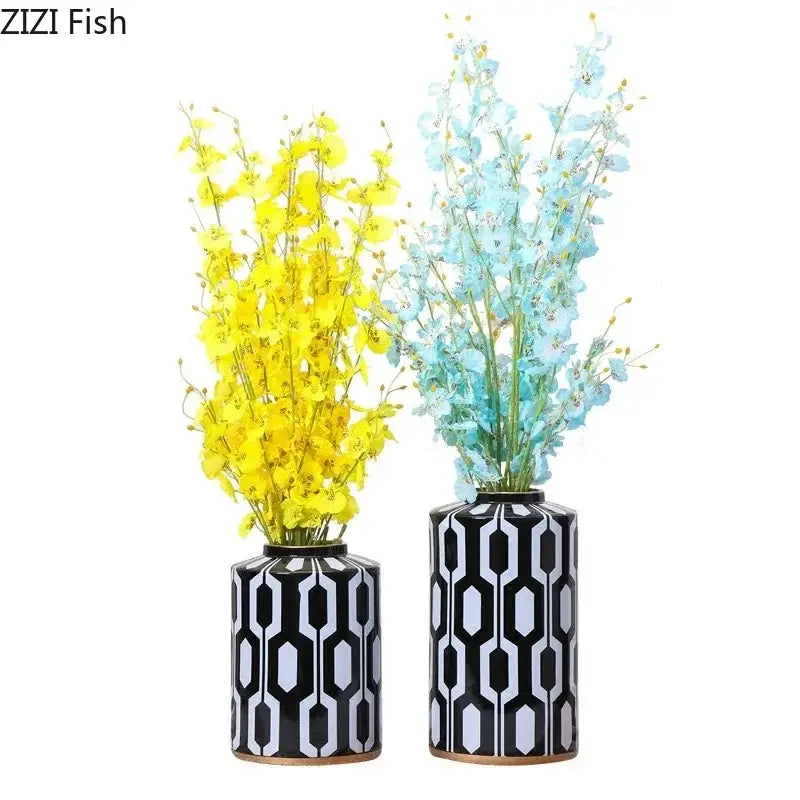 Black White Ceramic Jar
