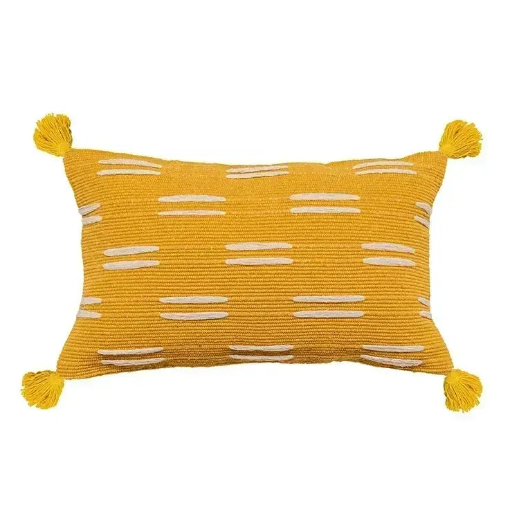 Beige Gray Geometric Cushion