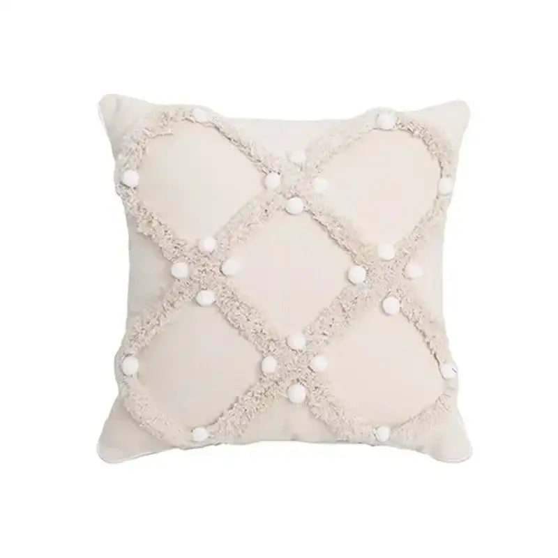 Beige Gray Geometric Cushion