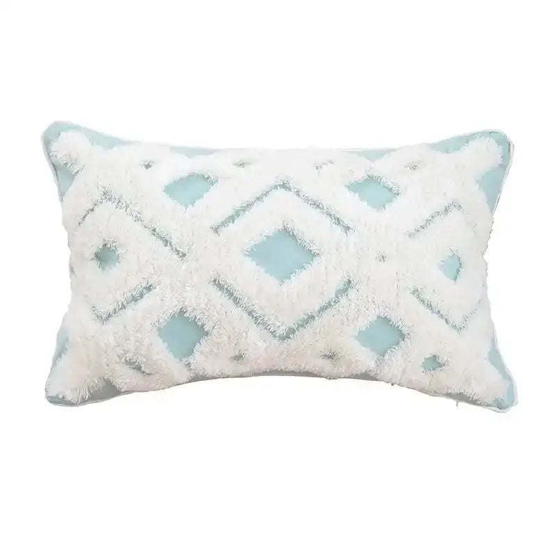 Beige Gray Tassel Cushion