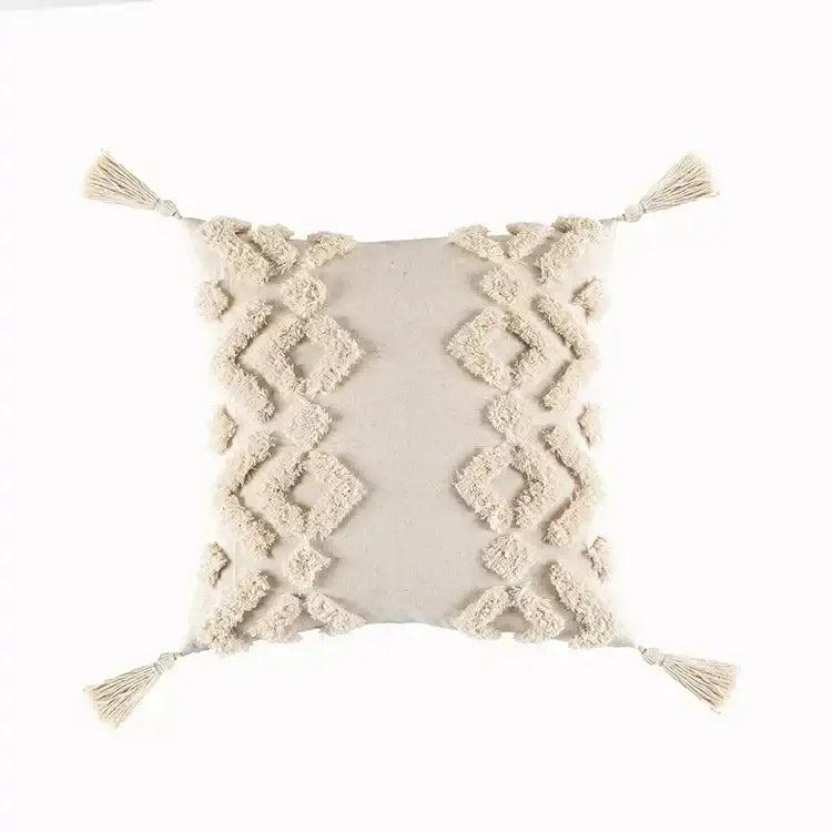 Beige Gray Geometric Cushion