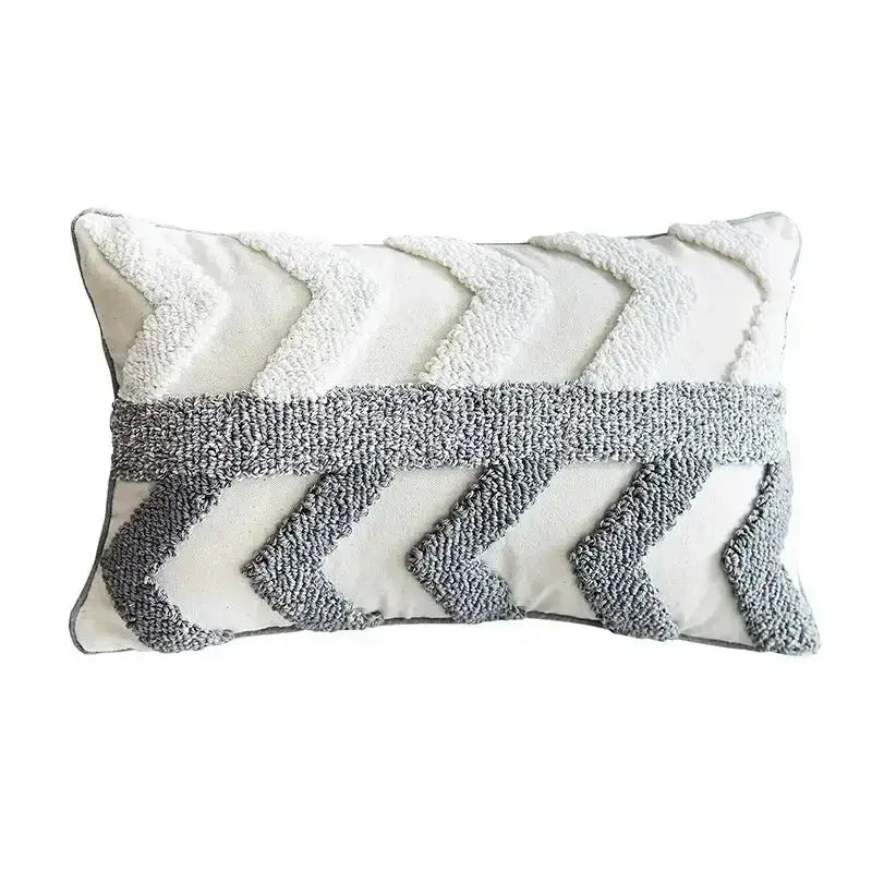 Beige Gray Geometric Cushion