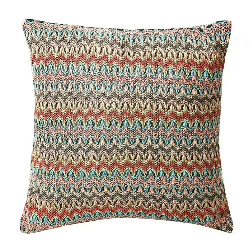 Beige Gray Geometric Cushion