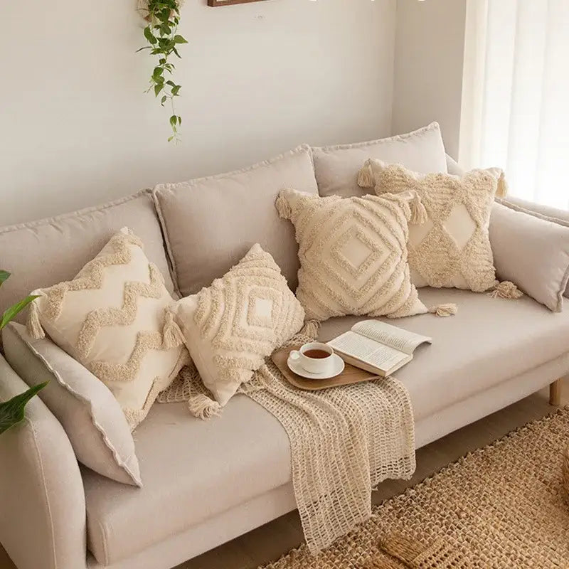 Beige Cotton Linen Pillowcase