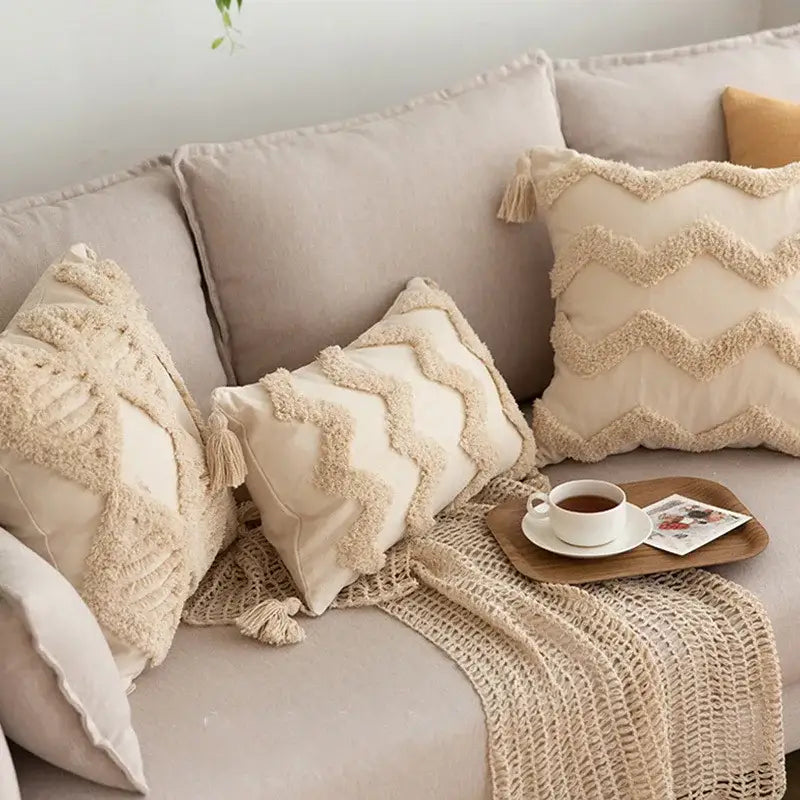 Beige Cotton Linen Pillowcase