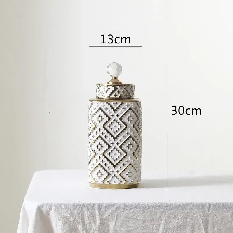 White Gold Relief Jar