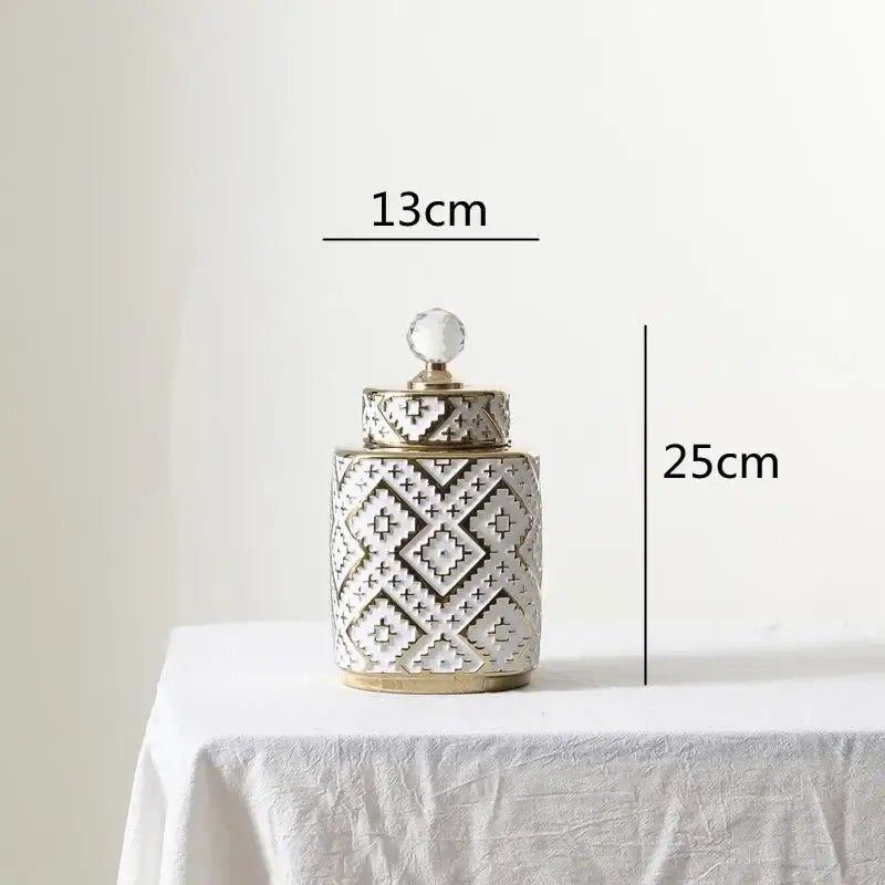 White Gold Relief Jar