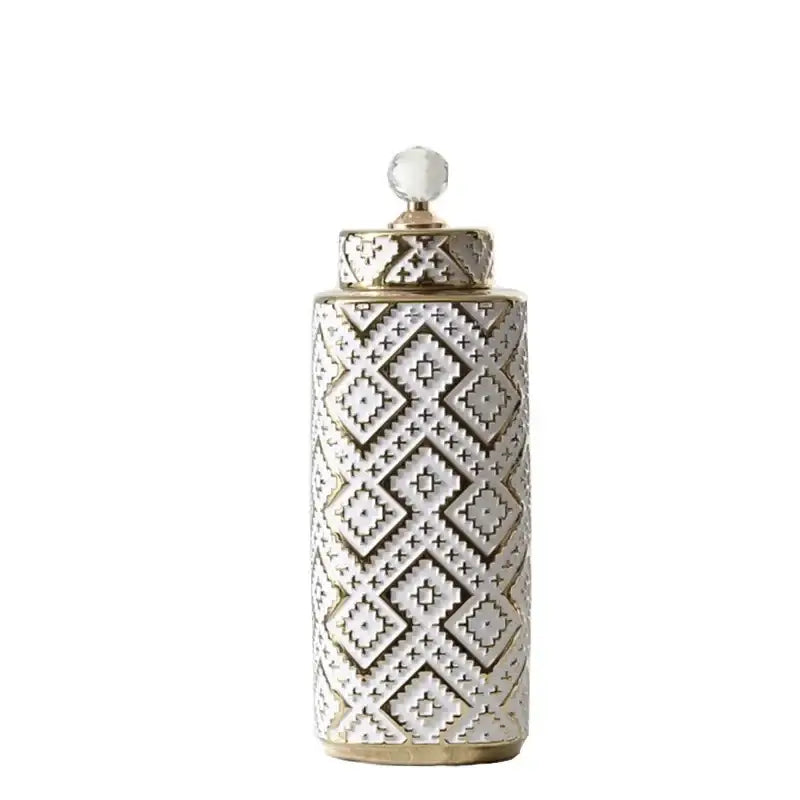 White Gold Relief Jar