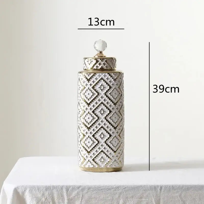 White Gold Relief Jar