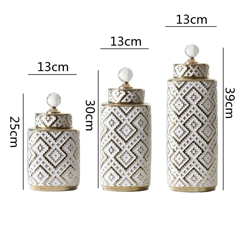 White Gold Relief Jar