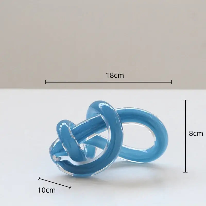 White Glass Knot Sculpture