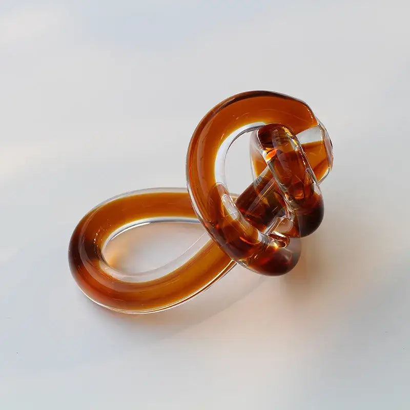 White Glass Knot Sculpture