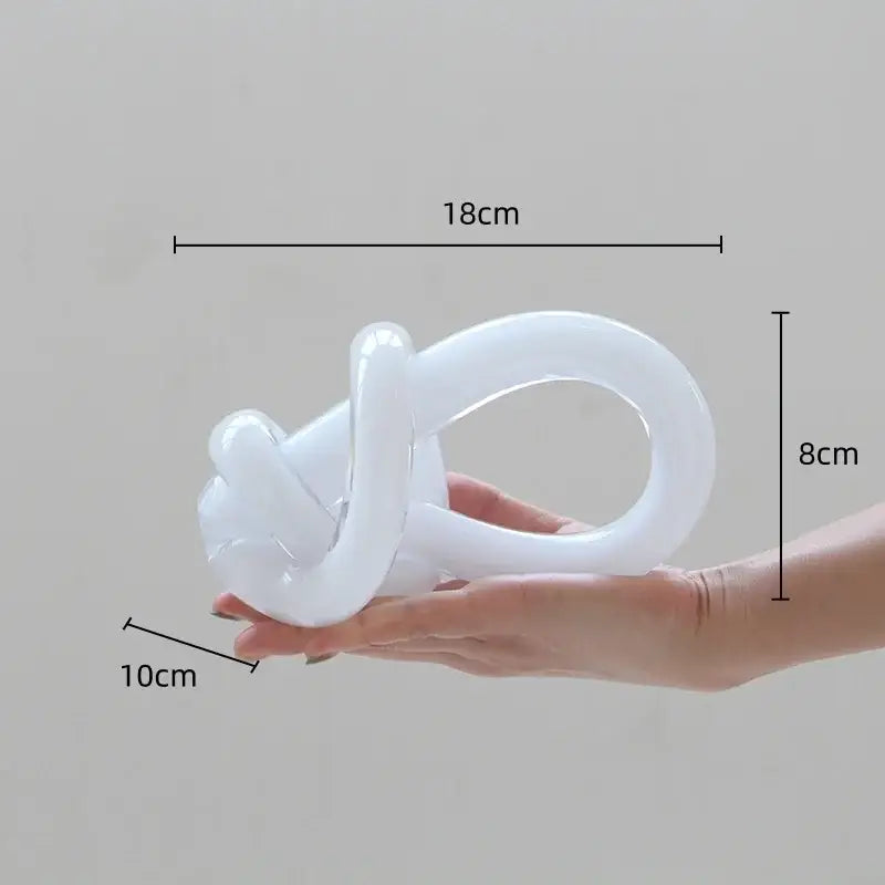 White Glass Knot Sculpture