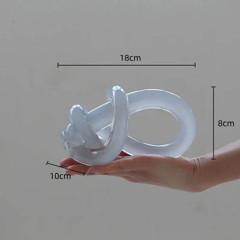 White Glass Knot Sculpture